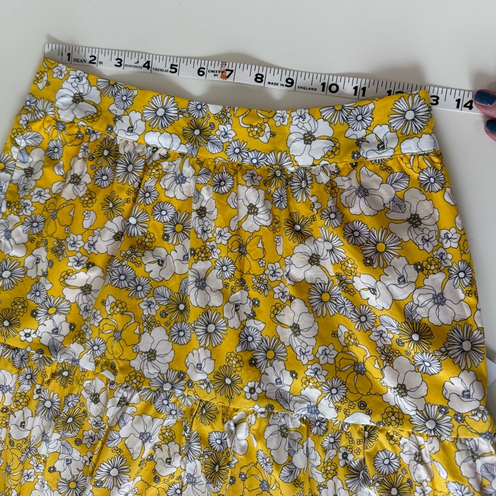 NWT ModCloth “Days In Doll Valley” Yellow Daisy Print Floral Tiered Skirt Size 6 - Picture 11 of 15